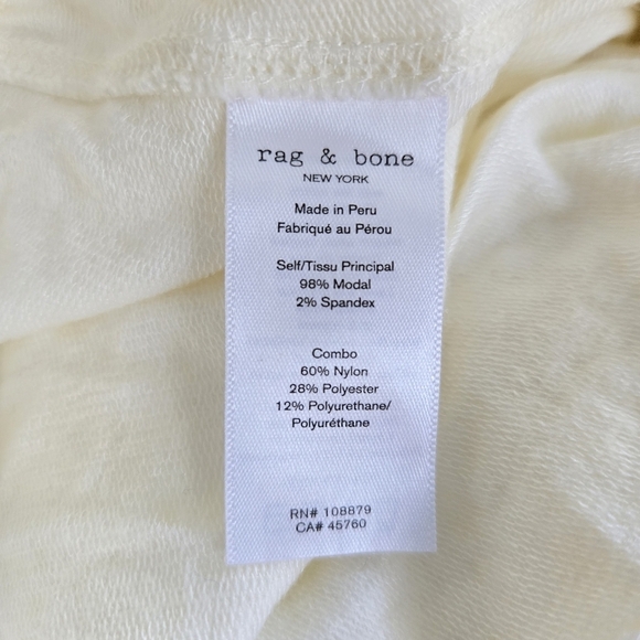 New Rag & Bone City Cozy RB Logo Waistband White Pull-On Jogger Pants NWT Small - Picture 8 of 9